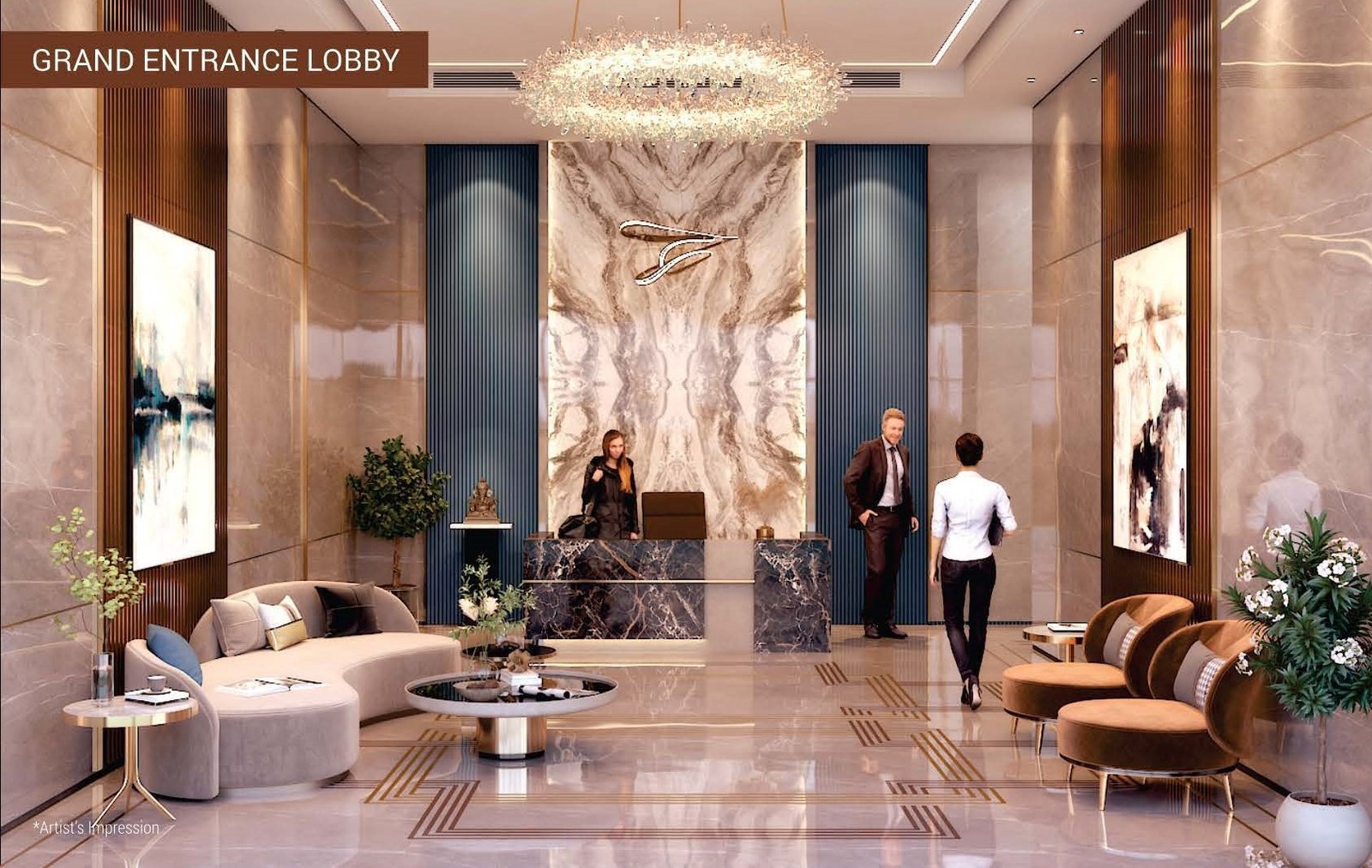 Lobby Area of Ayodhya by 711 Group at Mira Road (East)