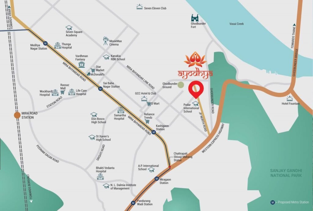 Location Details of 711 Ayodhya at Mira Road (East)